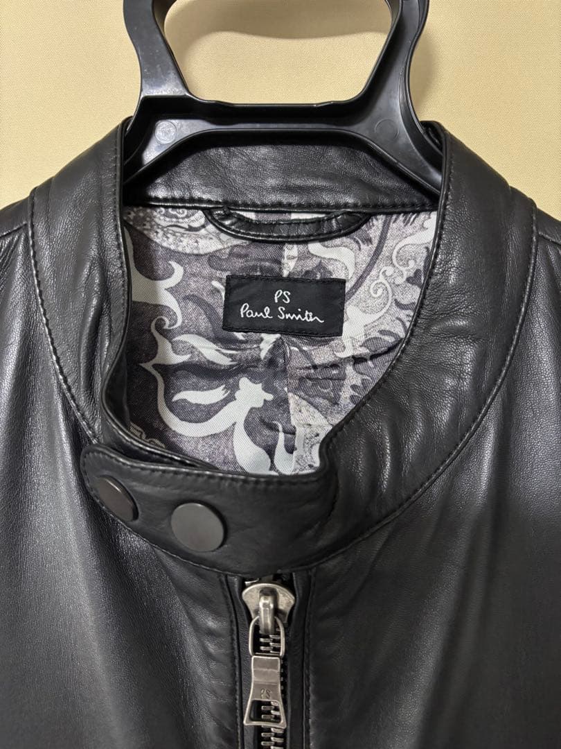 Paul Smith ブラック シングルライダースジャケット　サイズL