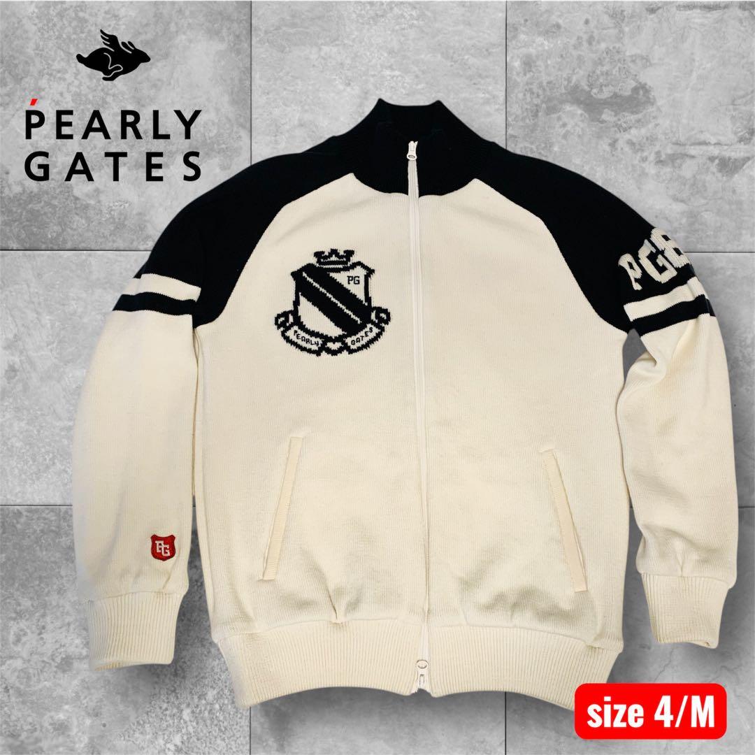 パーリーゲイツ ニットブルゾン 裏地付き ウール混 メンズ 4/M