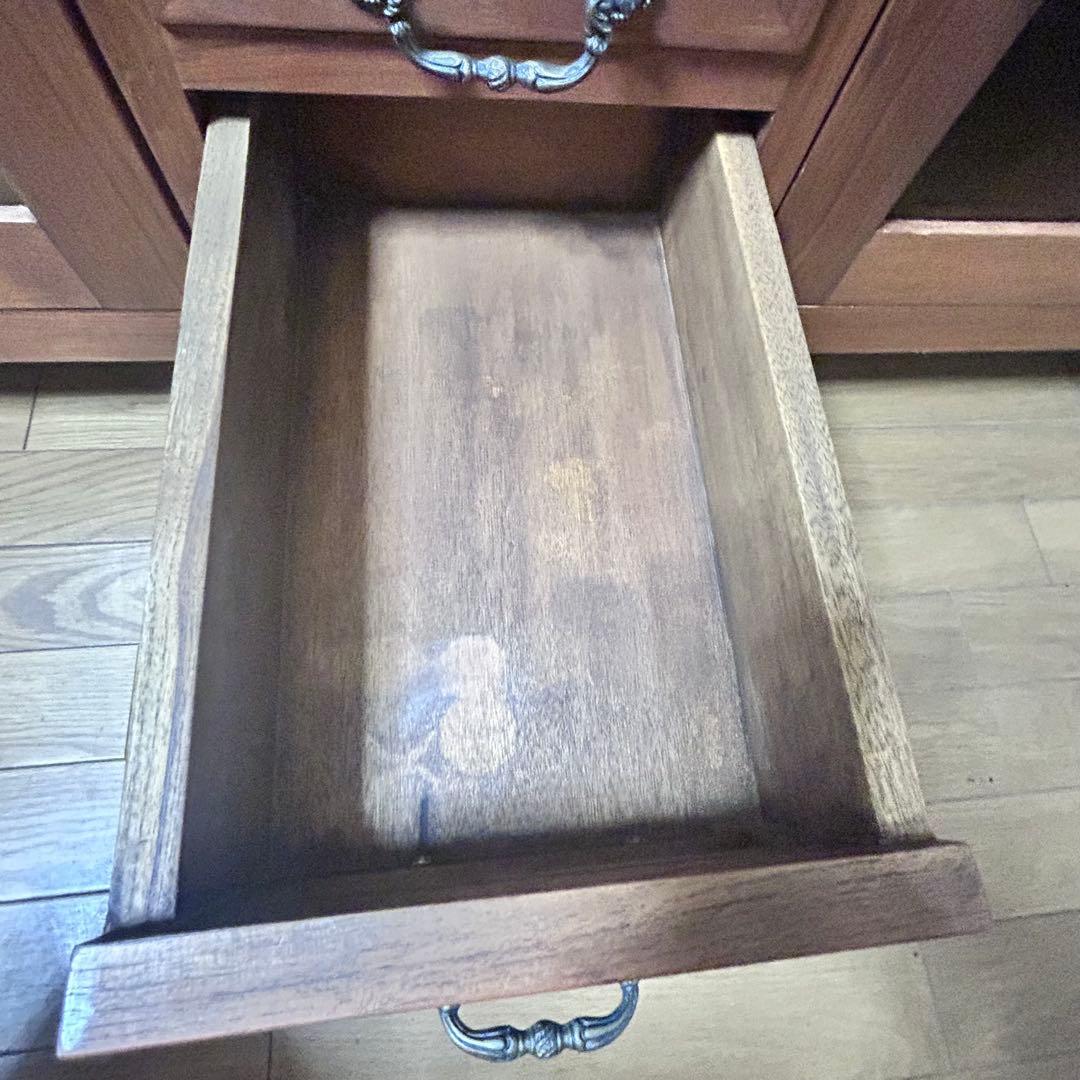 無垢材 サイドボード キャビネット 幅150cm アンティーク調　高級家具