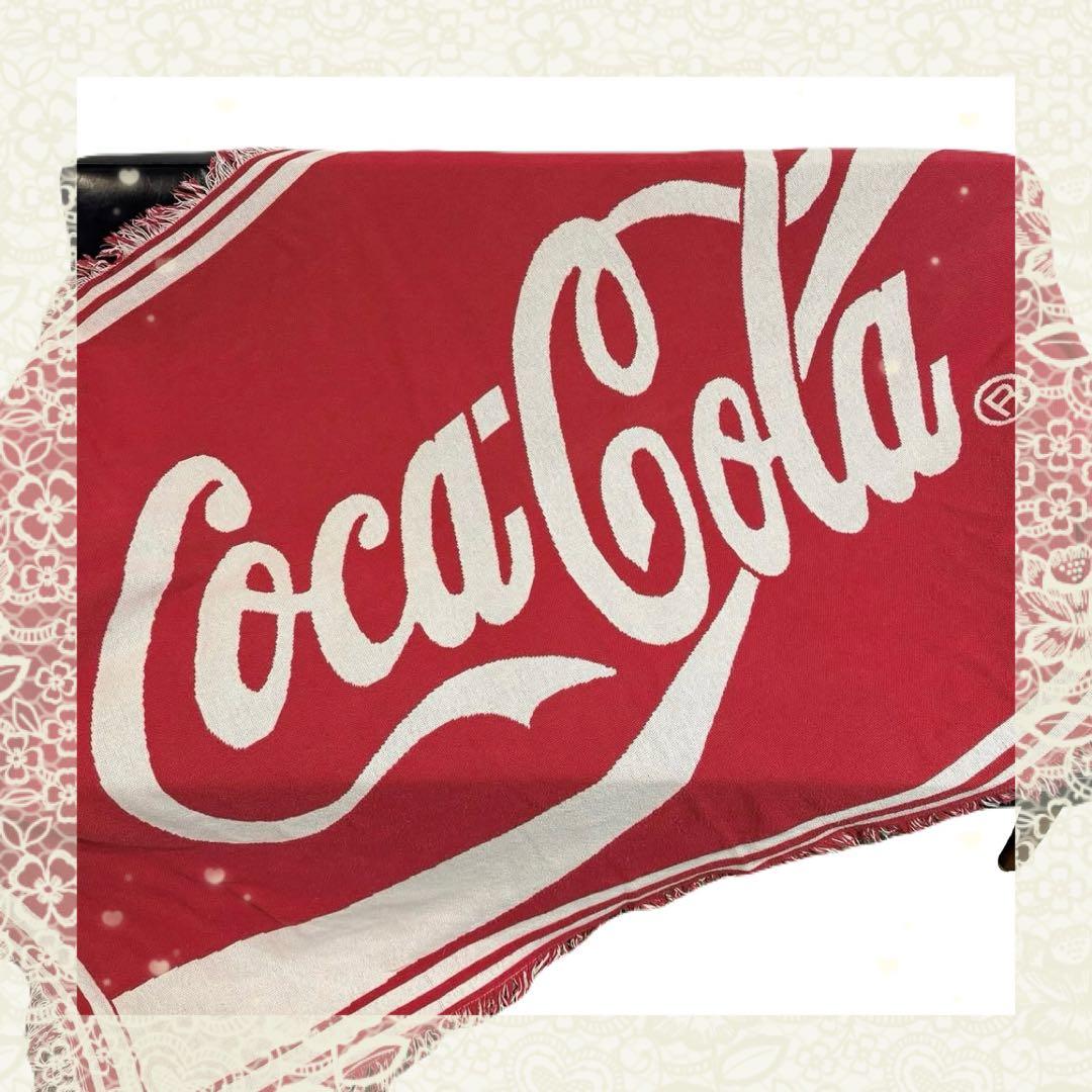 コカコーラ　ビッグロゴ　ラグ　ソファーカバー 120×178