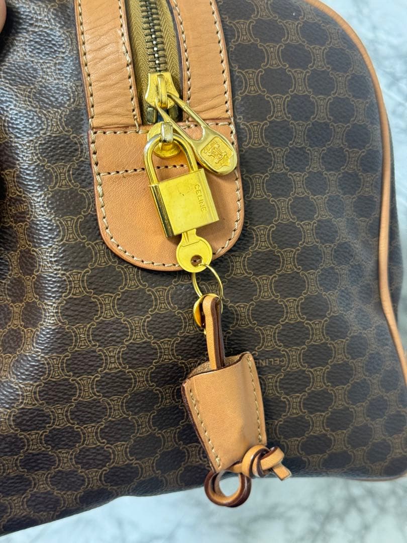 CELINE セリーヌ オールド マカダム柄 ボストンバッグ M14 南京錠付き