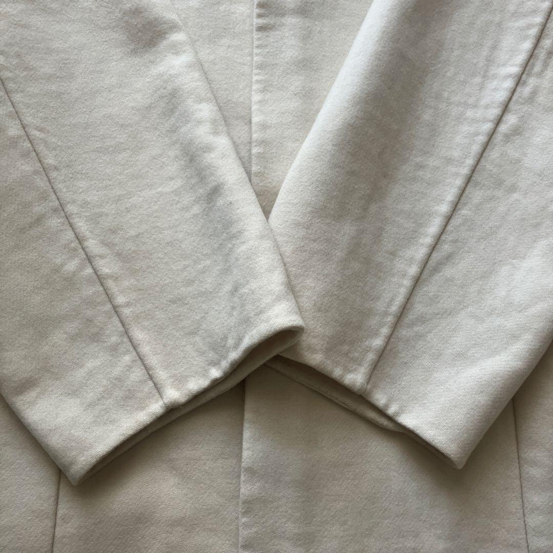 Drawer　ドゥロワー　ノーカラーコート　ウールメルトン　アイボリー　38