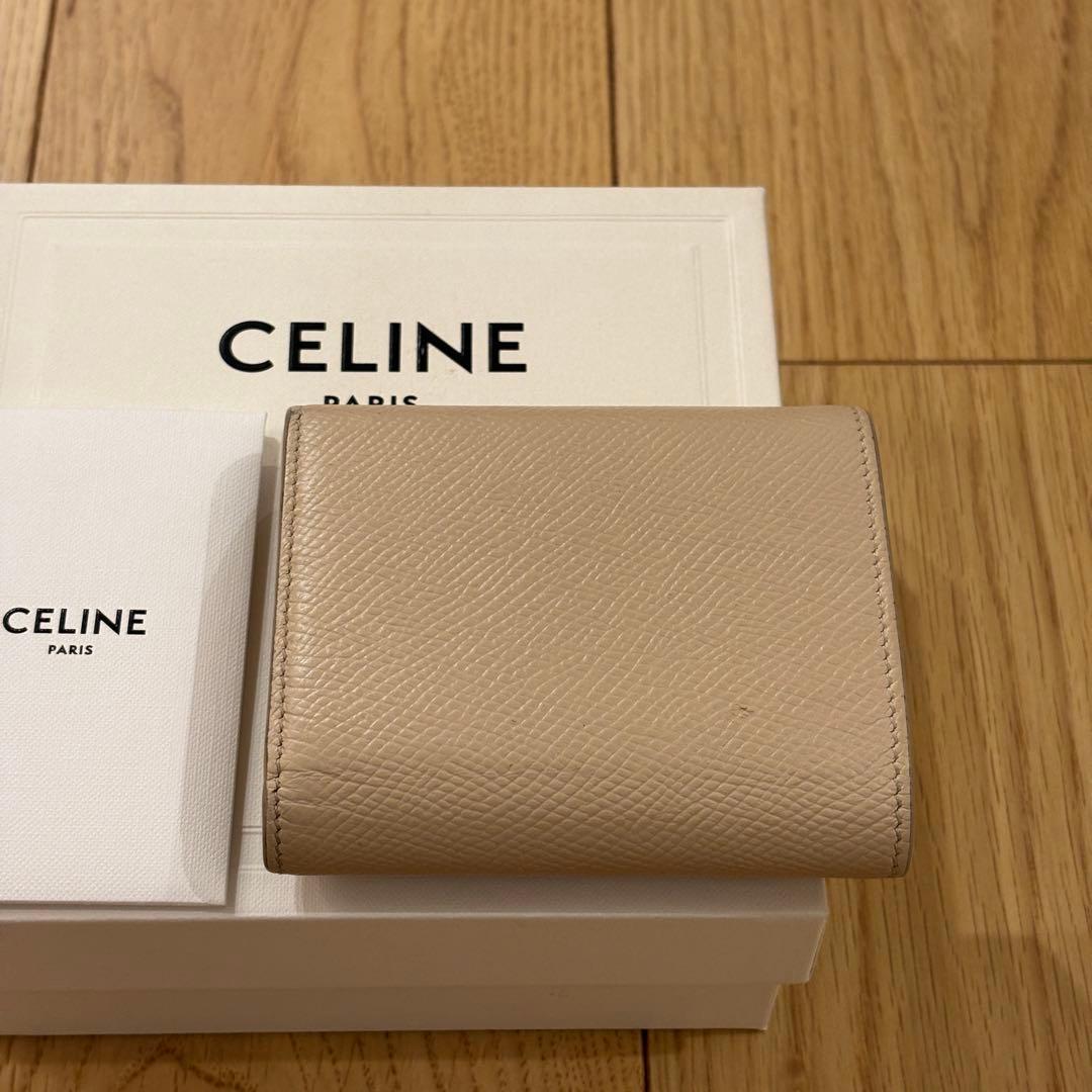 CELINE セリーヌ ベージュ 三つ折り財布 箱付き
