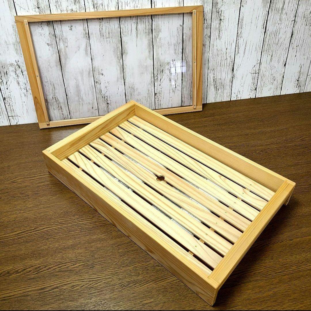 No1435【保冷剤付き】 寿司ネタケース ネタ箱　目皿・アクリル蓋付【手作り】