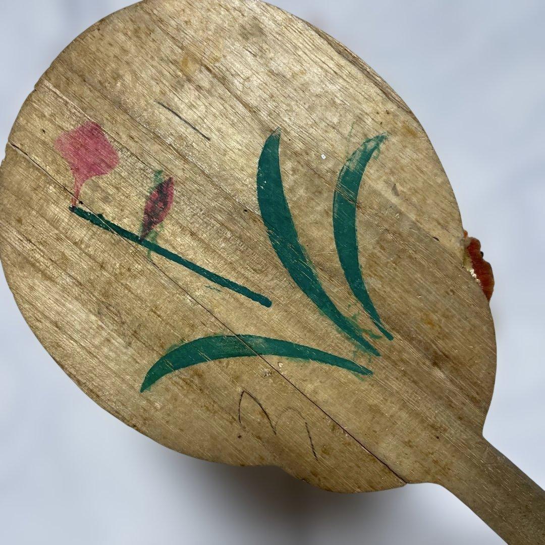 昭和　レトロ　ヴィンテージ　伝統的な羽子板 女性の顔デザイン