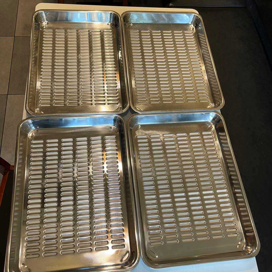 ステンレス製オーブントレー 4枚セット