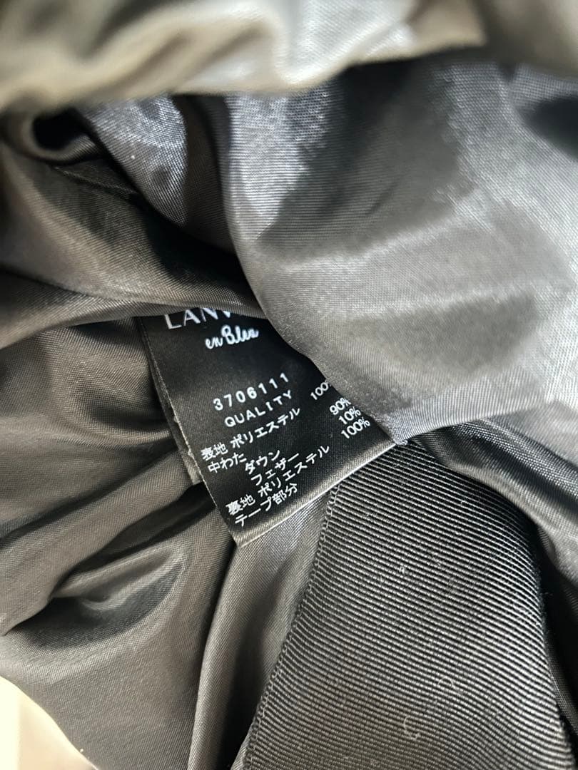 ランバンオンブルー ロングダウンコート フォックスファーフード Mサイズ 38