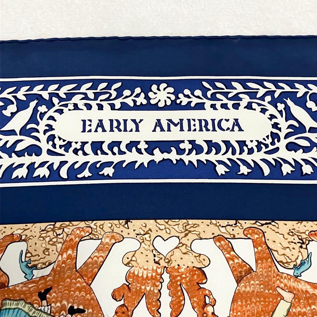 ★美品★エルメス　カレ90 古き良きアメリカ　スカーフ　シルク　動物　鳥　花