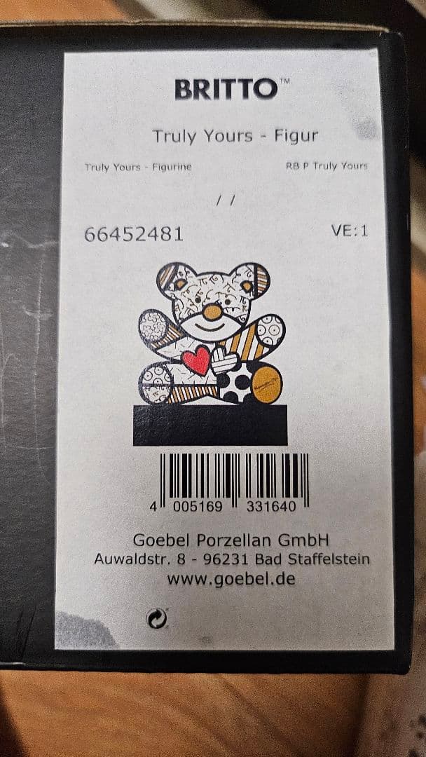 BRITTO Truly Yours フィギュア クマ