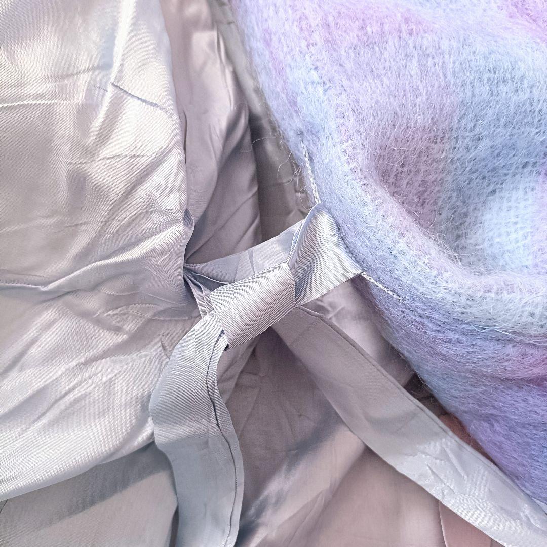 アイルランド製 モヘア混 チェック柄 ケープ風コート ヴィンテージ古着 ユーロ