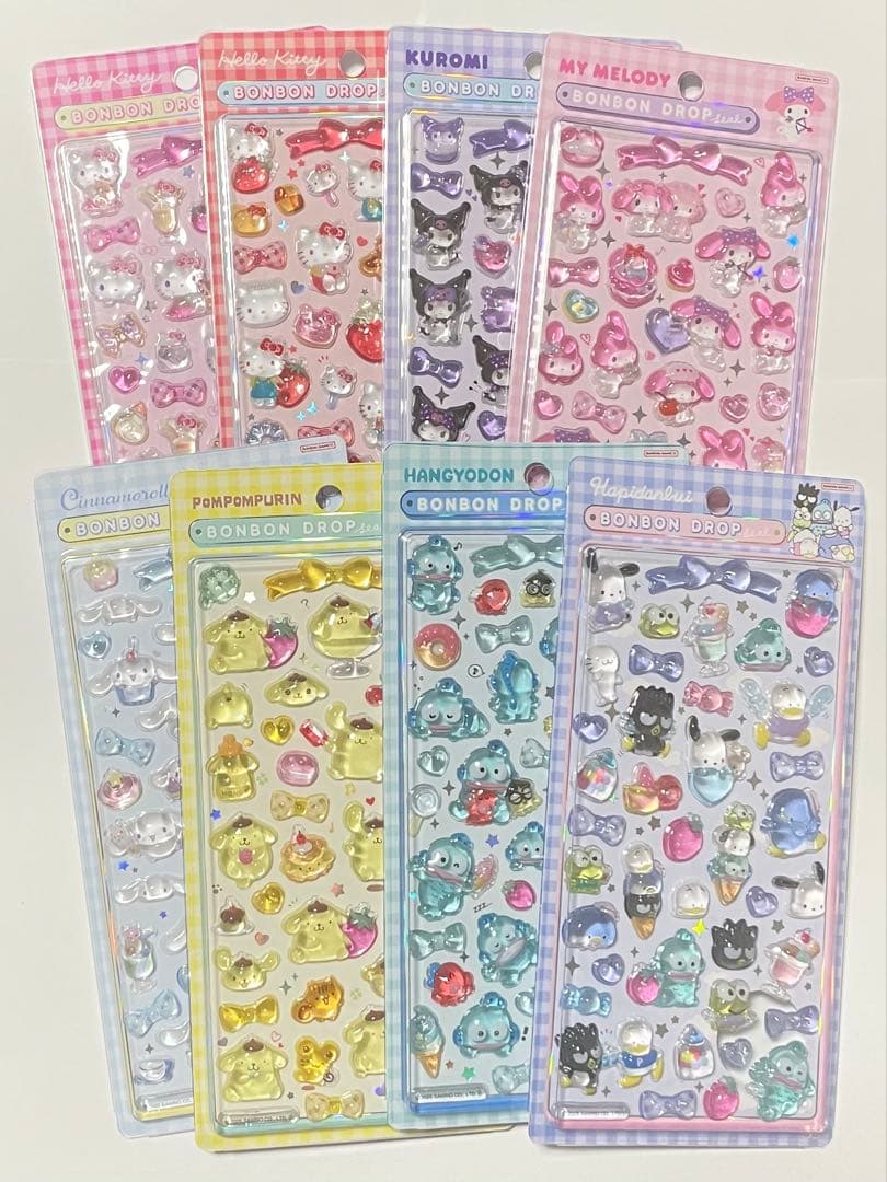 《正規品》ボンボンドロップシール　サンリオ第二弾　８枚　コンプリートセット