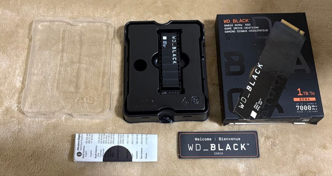 WD SN850 1TB ヒートシンク付　PS5動作確認