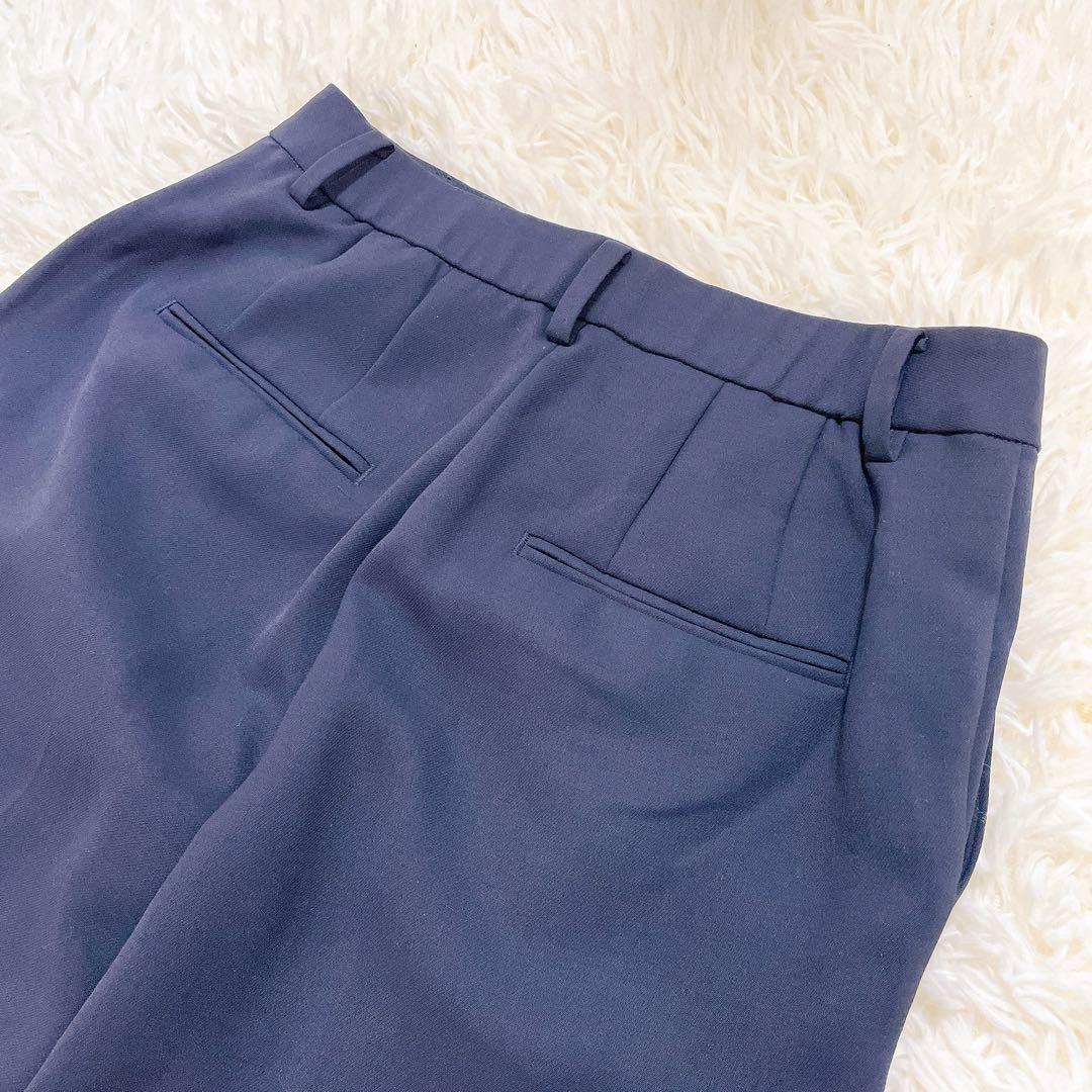 極美品✨プラステ　スーツセットアップ　ノーカラー　テーパード　紺　S 洗える