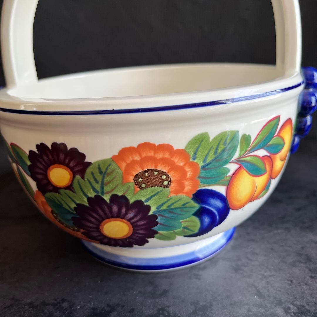 ロイヤルコペンハーゲン ゴールデンサマー小鳥ハンドルバスケット