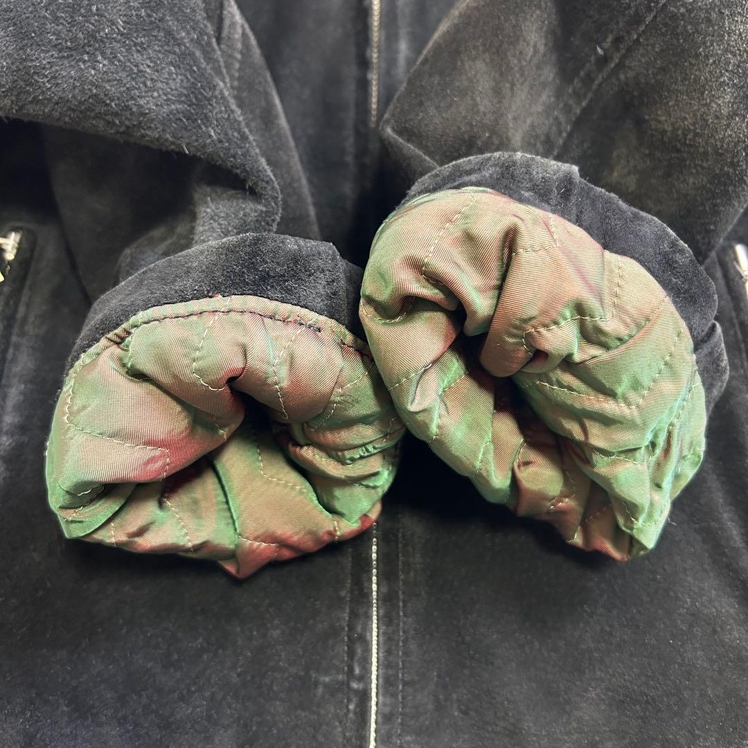 ポールスミス レザージャケット スエード ミニマル 本革 中綿 黒 M