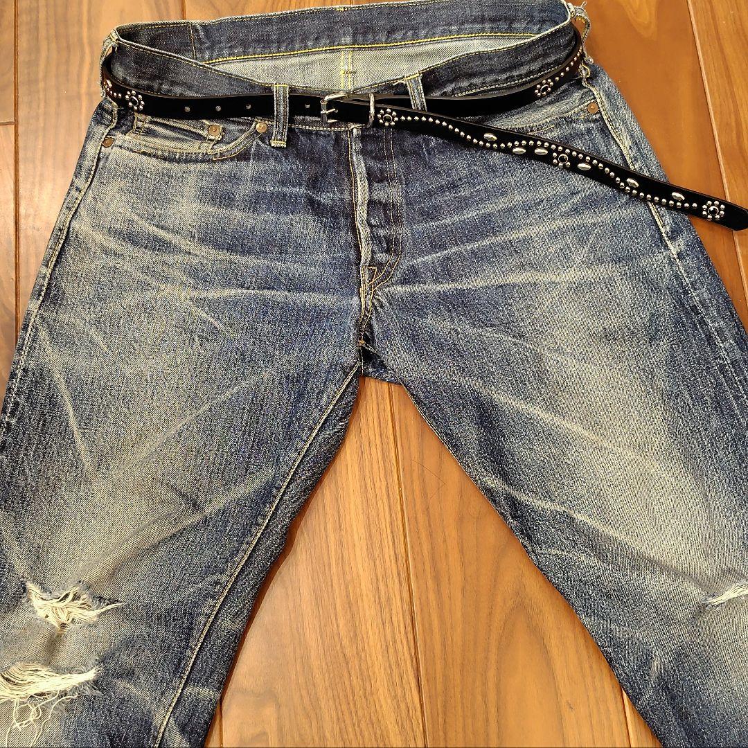 フラワー銀■本革レザーフルスタッズナローベルト☆シルバーフローラル