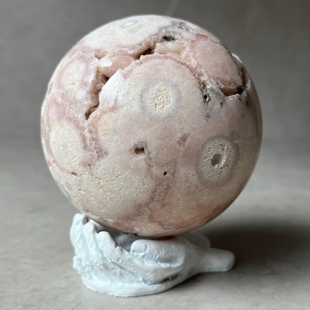ピンクアメジスト　フラワーアゲート　共生　桜瑪瑙　スフィア　天然石