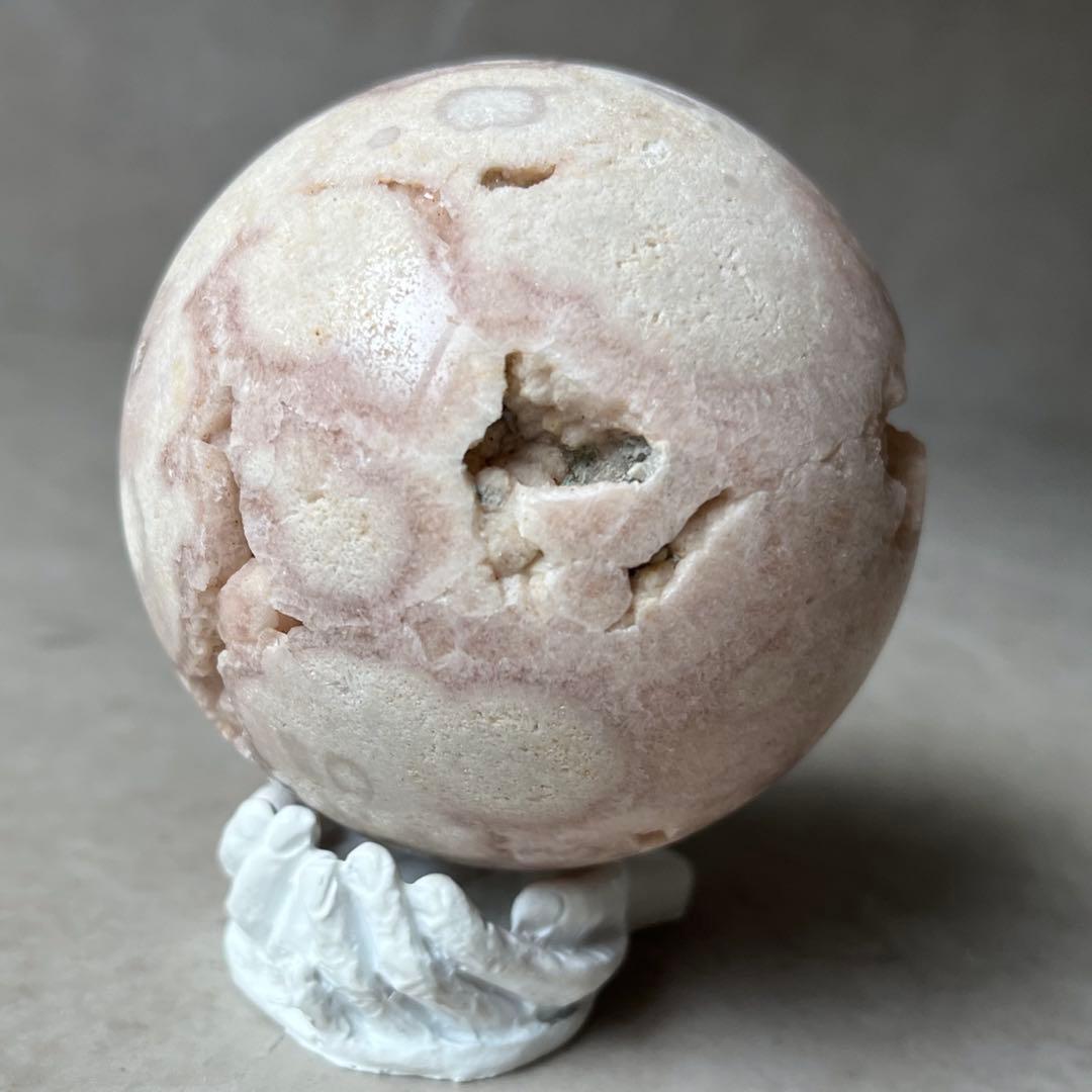ピンクアメジスト　フラワーアゲート　共生　桜瑪瑙　スフィア　天然石