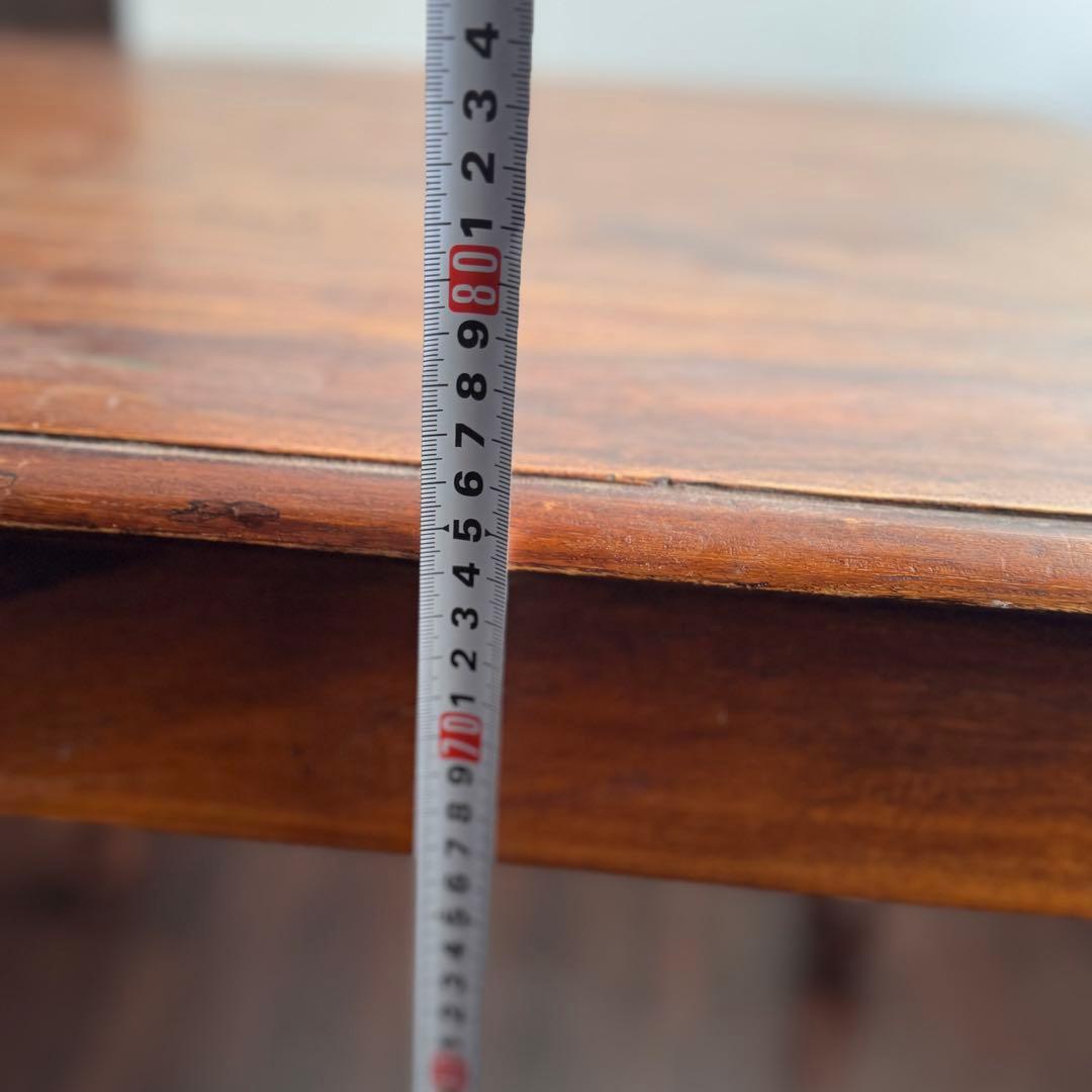 アンティーク無垢材テーブル　ブロカント 古道具 作業台 ダイニングテーブル 四角