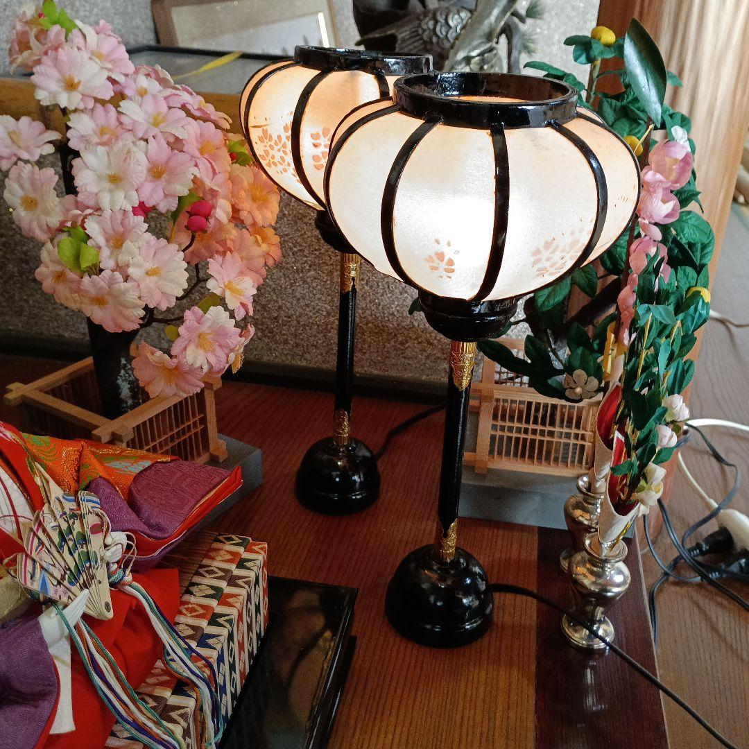 雛人形　京都島津　お雛様　親王飾り　 ぼんぼり付き　造花付き　台座付き