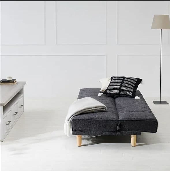 3人掛け ソファベッド[S] 3段階リクライニング 天然木脚 ファブリック