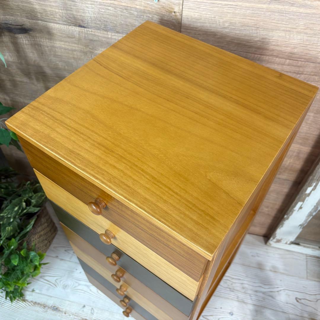 訳あり品【127】ナチュラルウッド桐材無垢木製カラー多引き出し7段チェストタンス