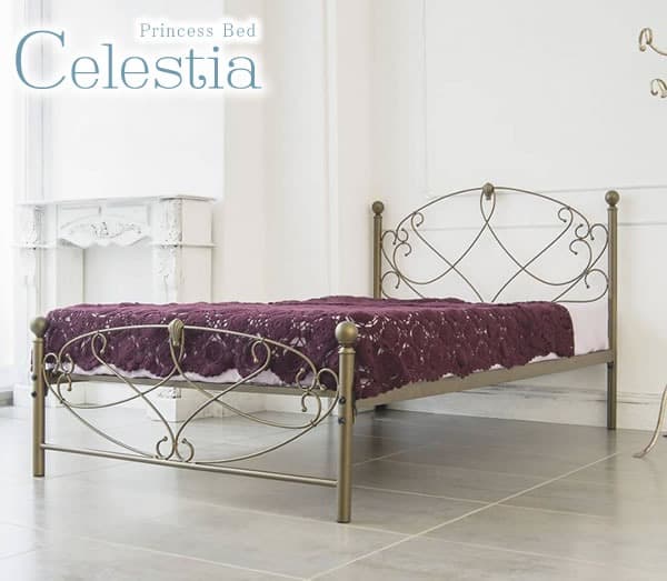 高級感 おしゃれ 姫系 ガーリー かわいい ベッドフレーム セミダブル ホワイト