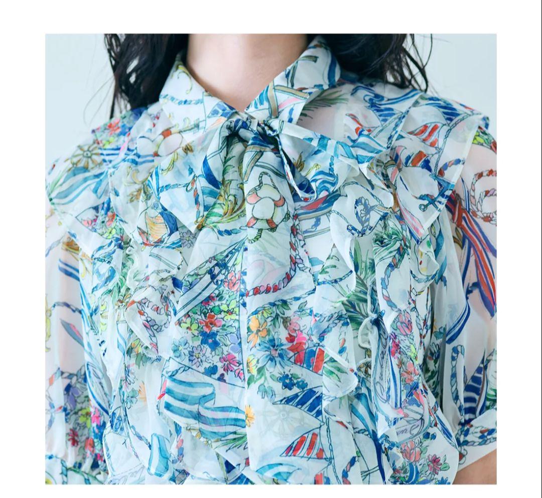 マリンPTリボンタイブラウス