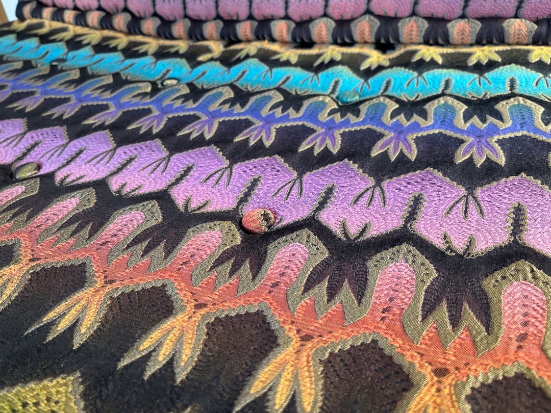 ロッシュボボア ソファ2点セット ミッソーニ生地 × グリーン座面下