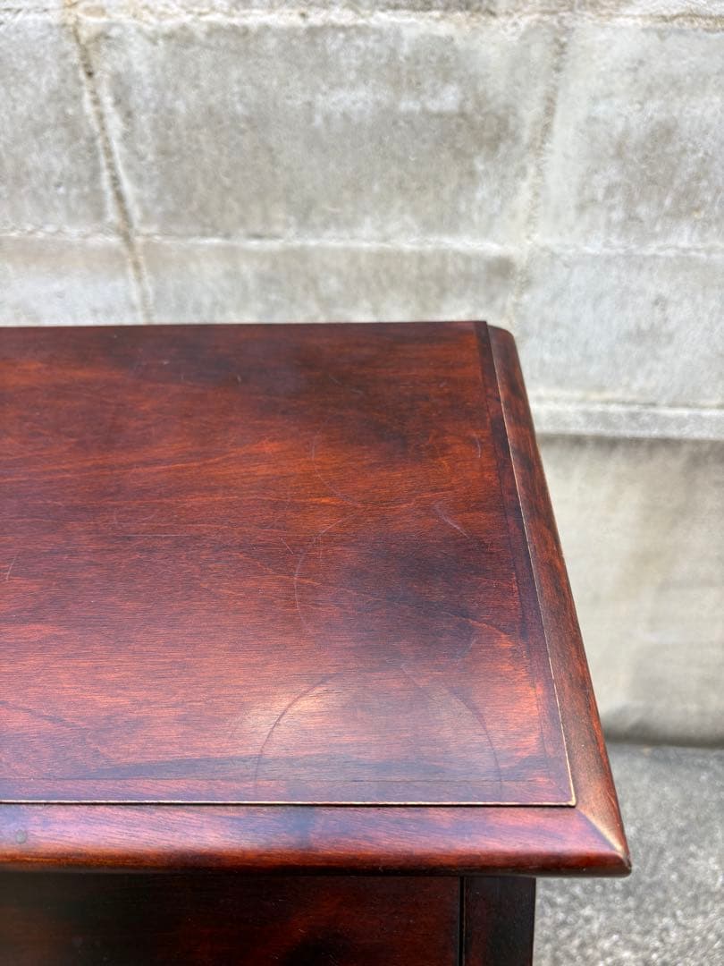 【長野松本民芸家具】天然木ライティングビューロー ダークブラウン　デスクチェスト