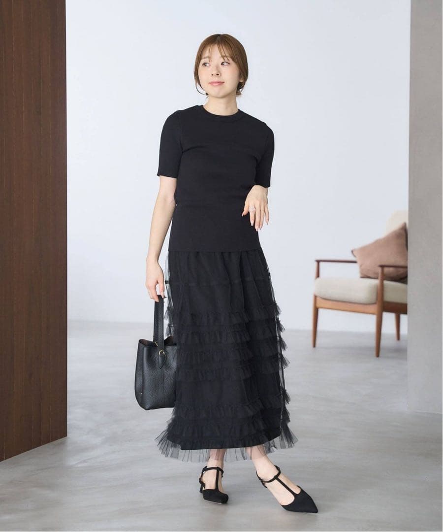 LE TALON ルタロン 4cmTストラップパンプス ブラック 22.5cm