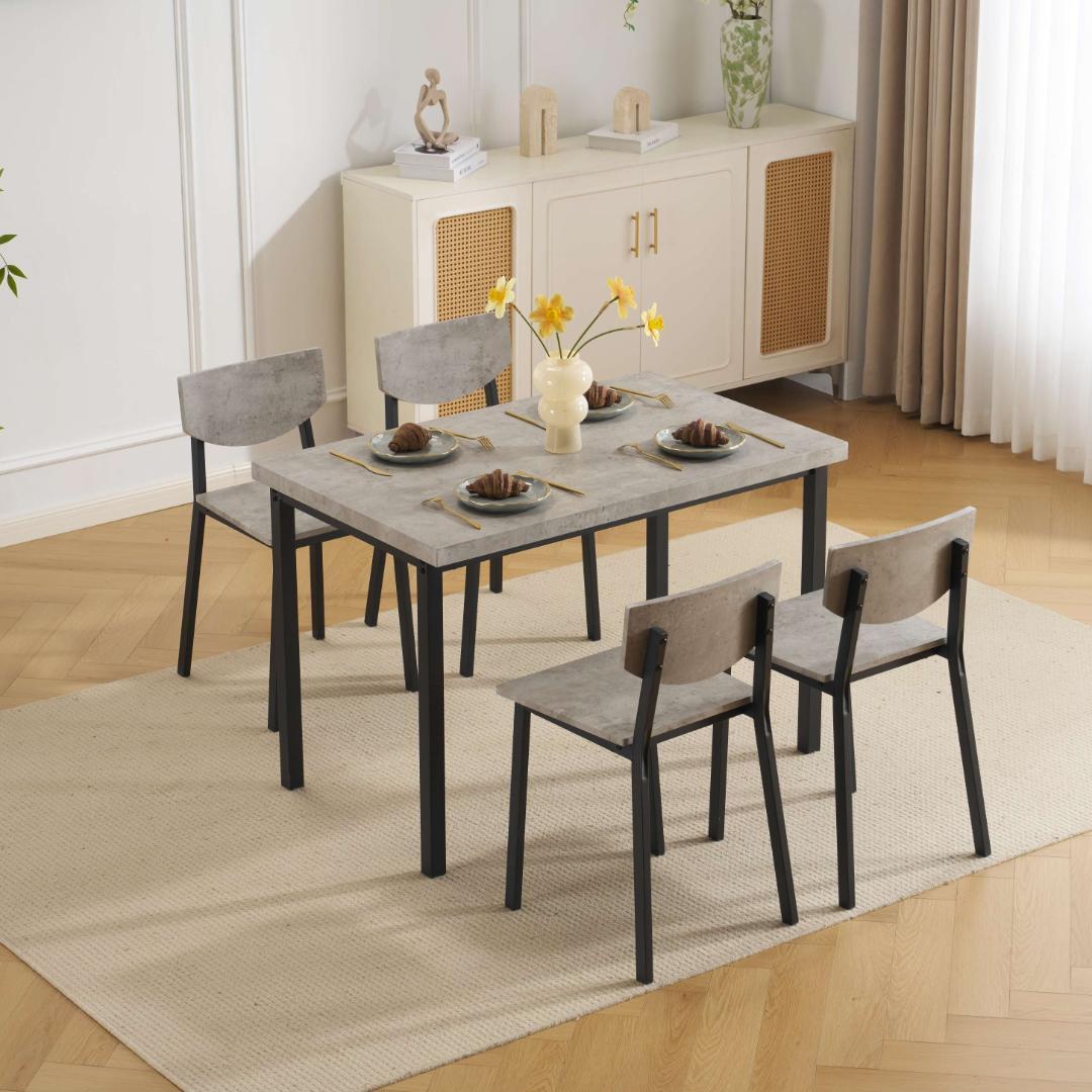 超人気✨！ダイニングセット 4人掛け5点セット 木目調　幅110　GRAY