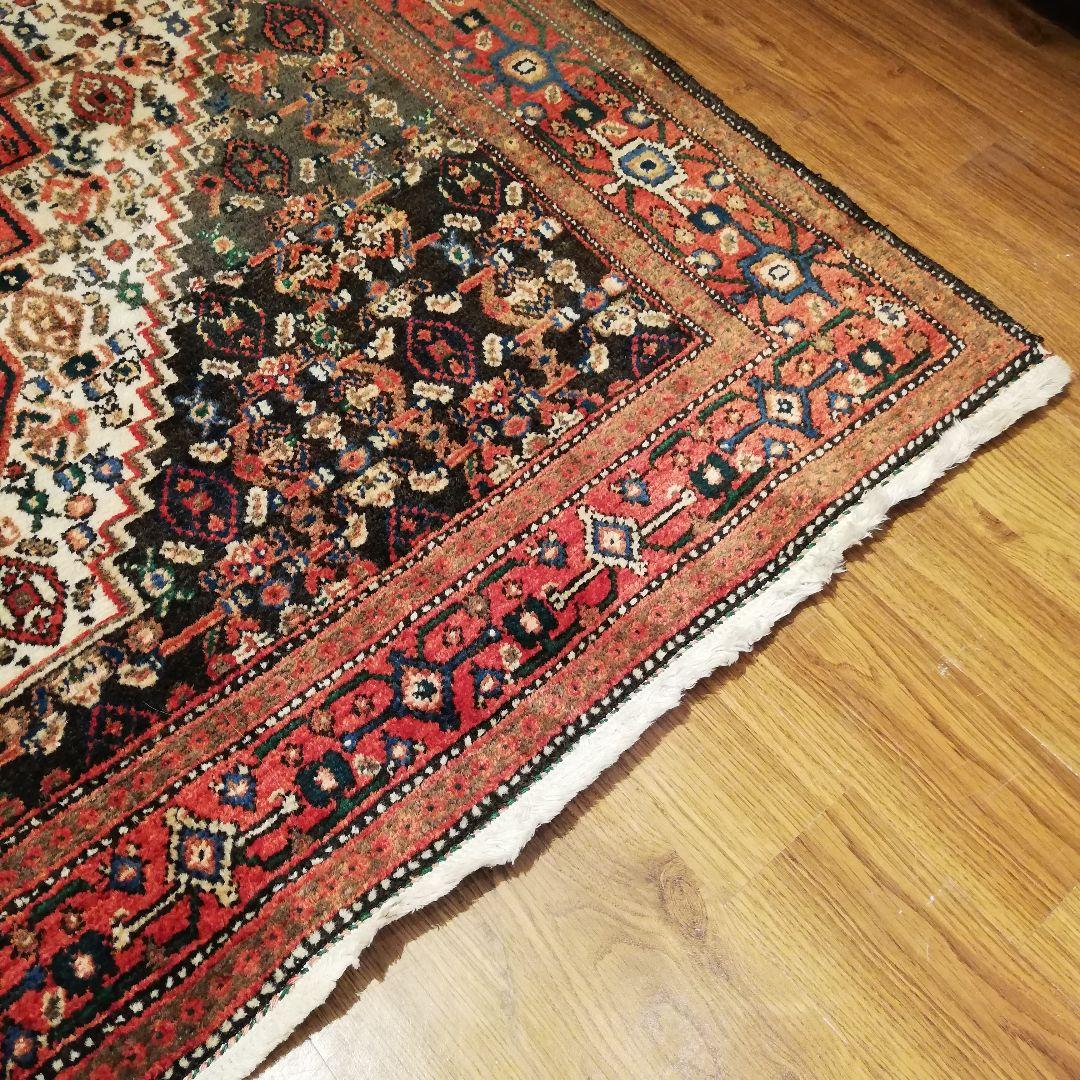 Φ 高級ペルシャ絨毯 セネ絨毯 ウール ヴィンテージ 129cm×163cm