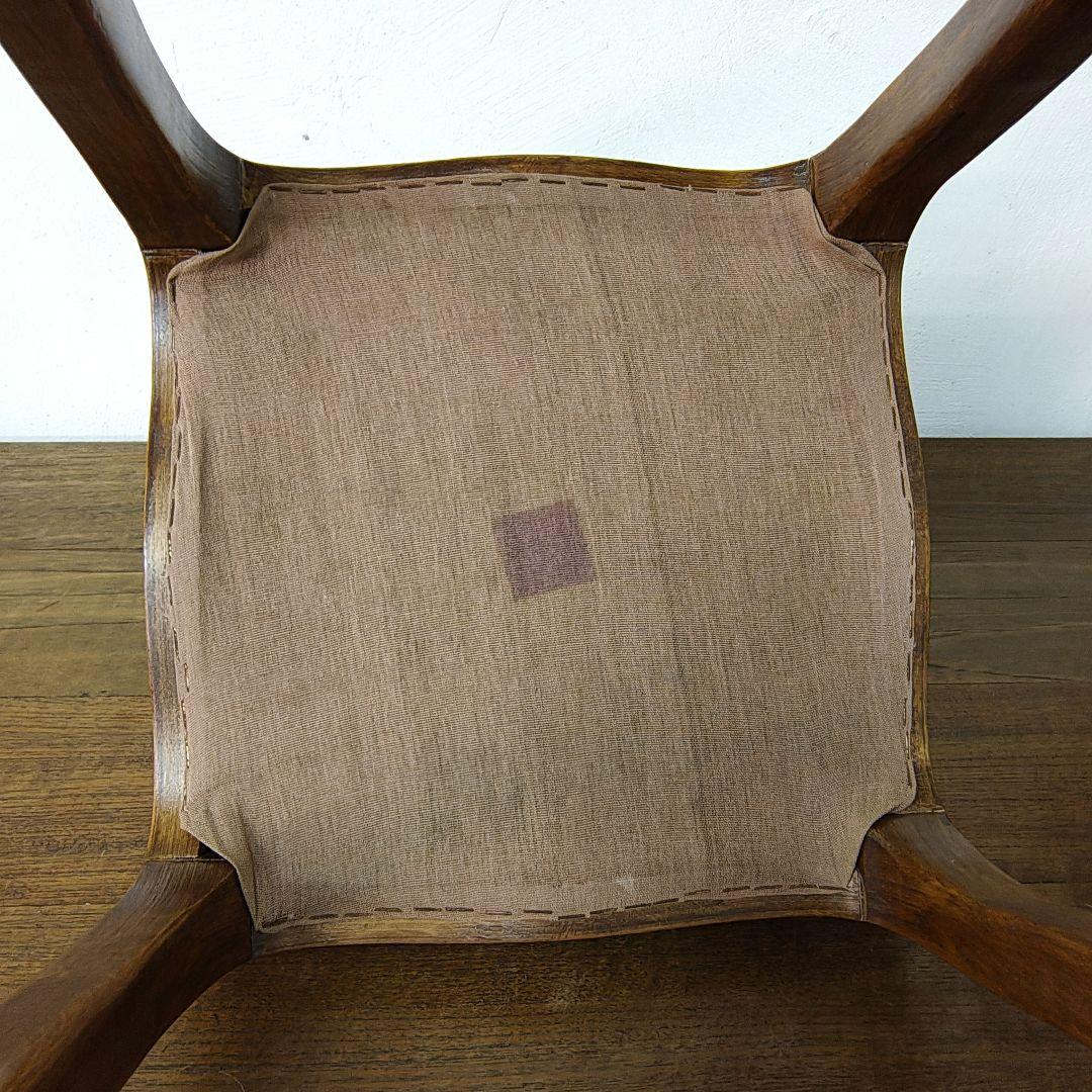 オールドキリム 木製 オーク材 猫足 スツール 椅子