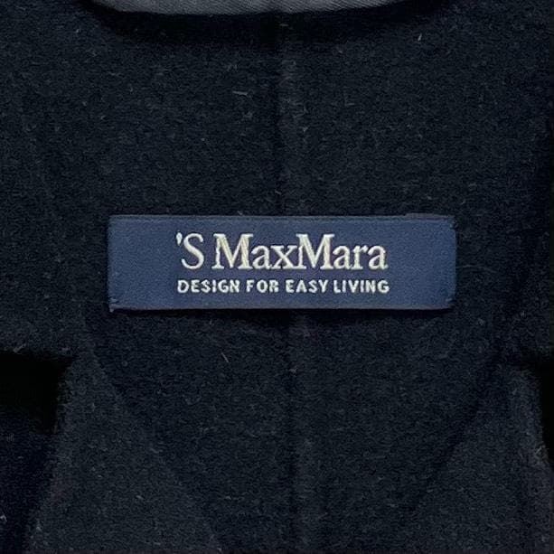 クチートアマーノ✨マックスマーラ ロングコート ベルト アンゴラ 黒 40 L