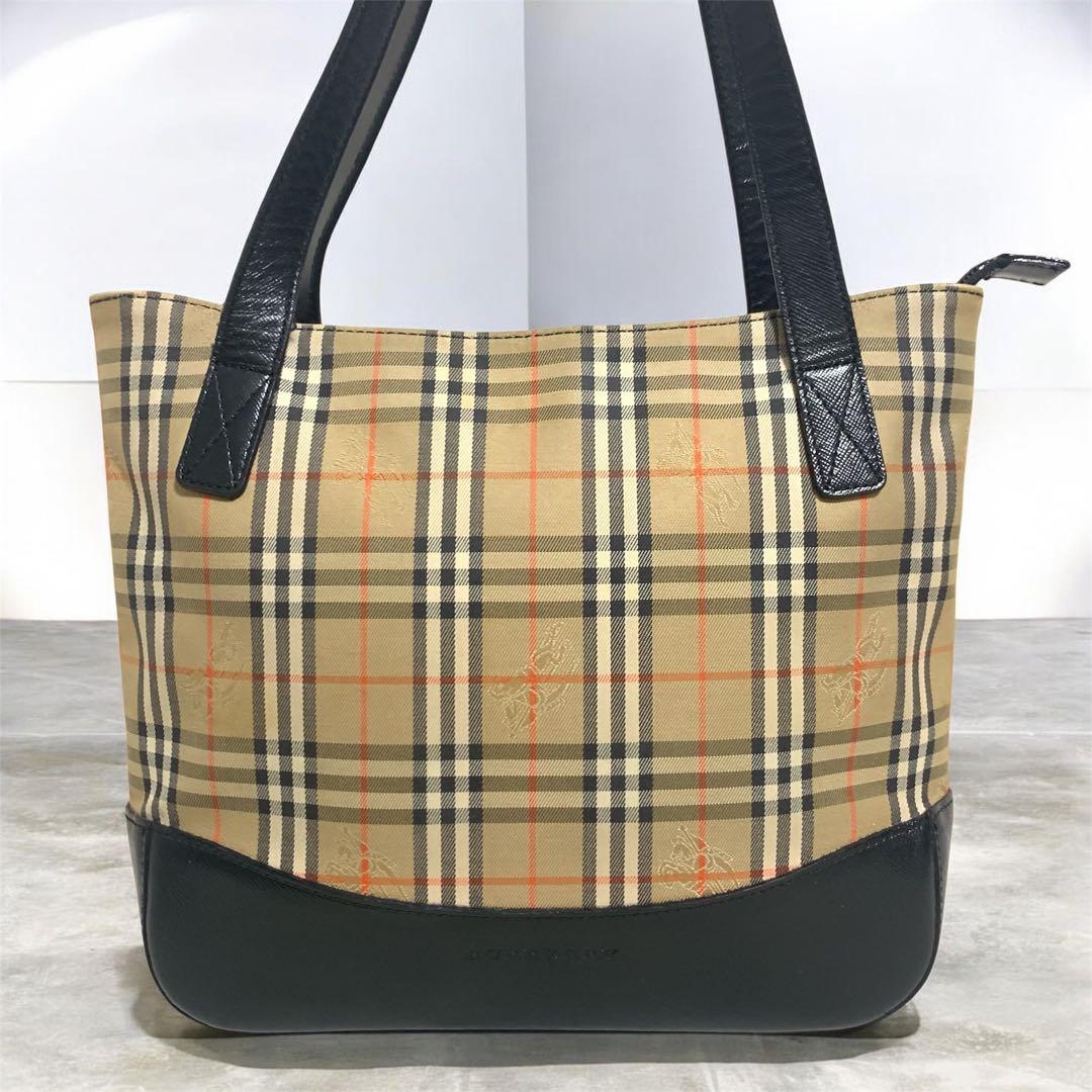 BURBERRY バーバリー トートバッグ ノバチェック シャドーホース レザー