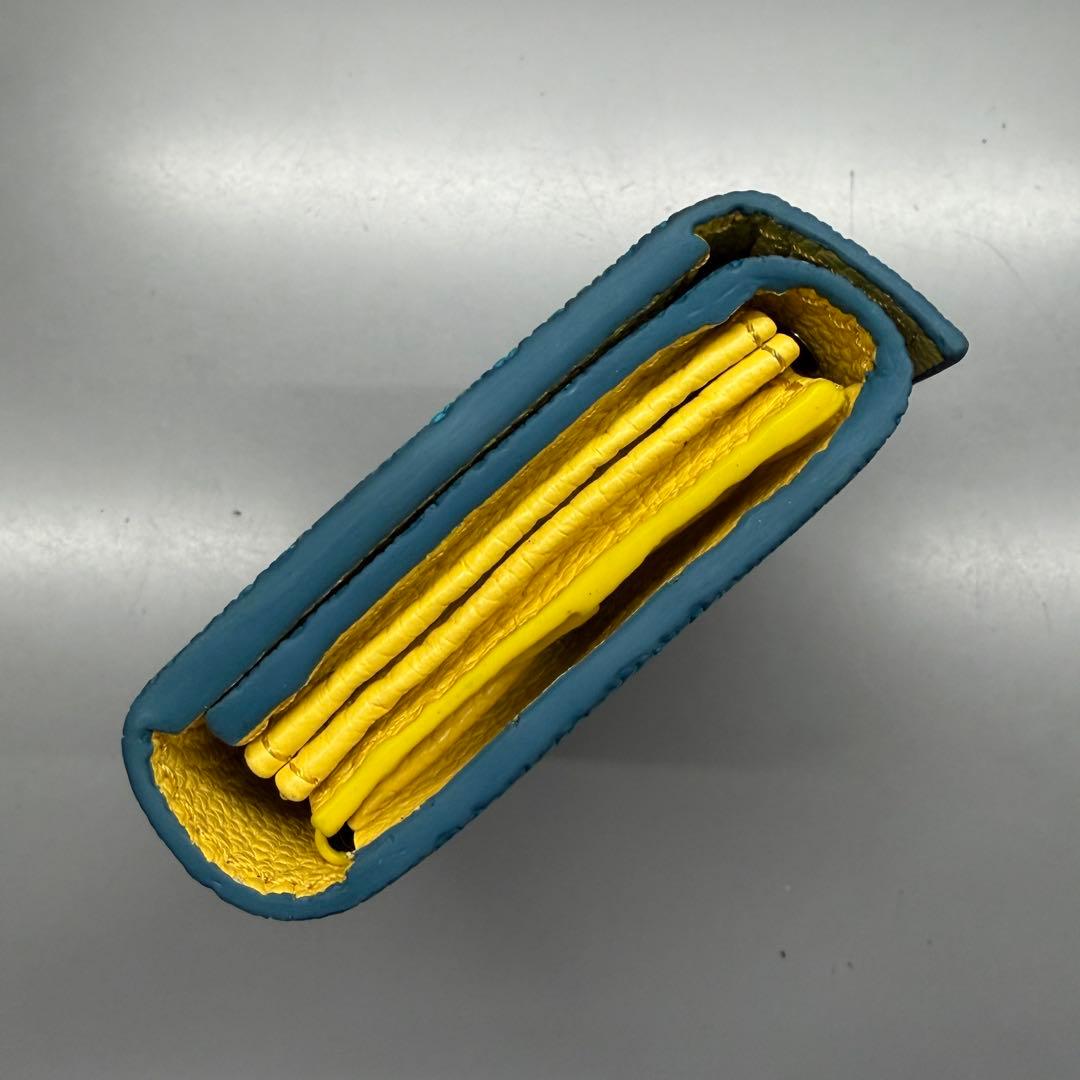 スティングレイ 折り財布 ターコイズ×イエロー エイ革 コンパクト ガルーシャ