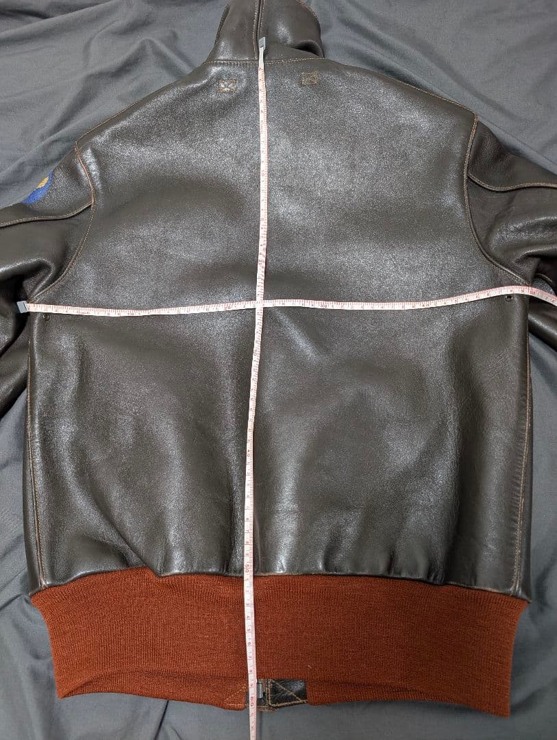 大幅値下☆希少Ｍ品番☆バズリクソンズ A-2 エアロレザー 赤リブ 馬革 36