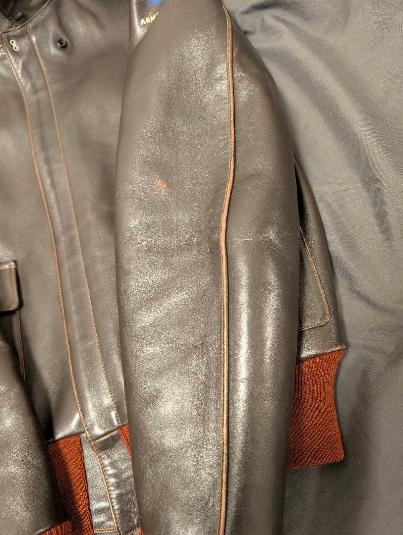 大幅値下☆希少Ｍ品番☆バズリクソンズ A-2 エアロレザー 赤リブ 馬革 36