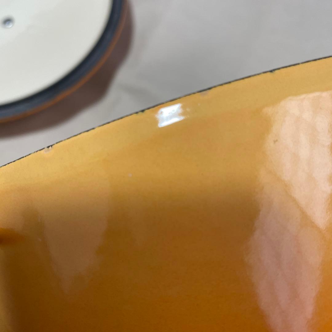 《美品》ルクルーゼ　ココットロンド　18cm オレンジブロッサム