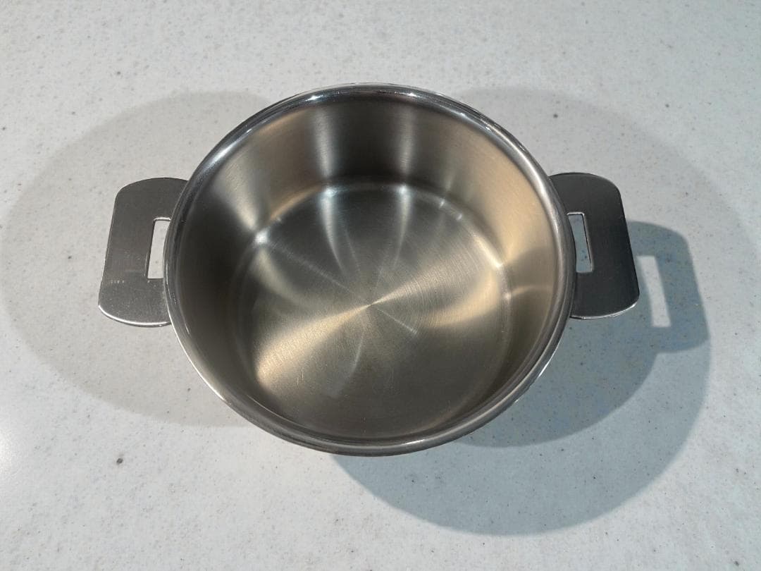 【美品】CRISTEL クリステル ステンレス L深鍋 14cm ガラス蓋付き