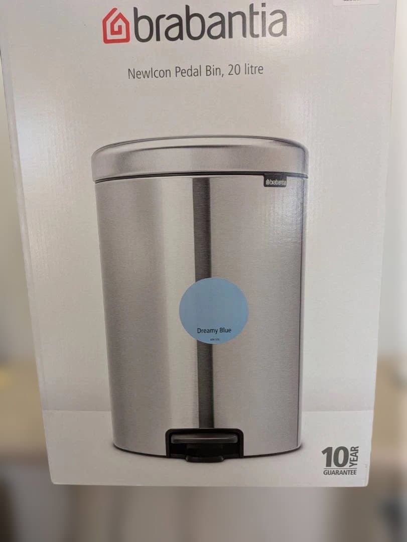 【未使用品】ブラバンシア Brabantia ゴミ箱 20l ペダル付き　ブルー