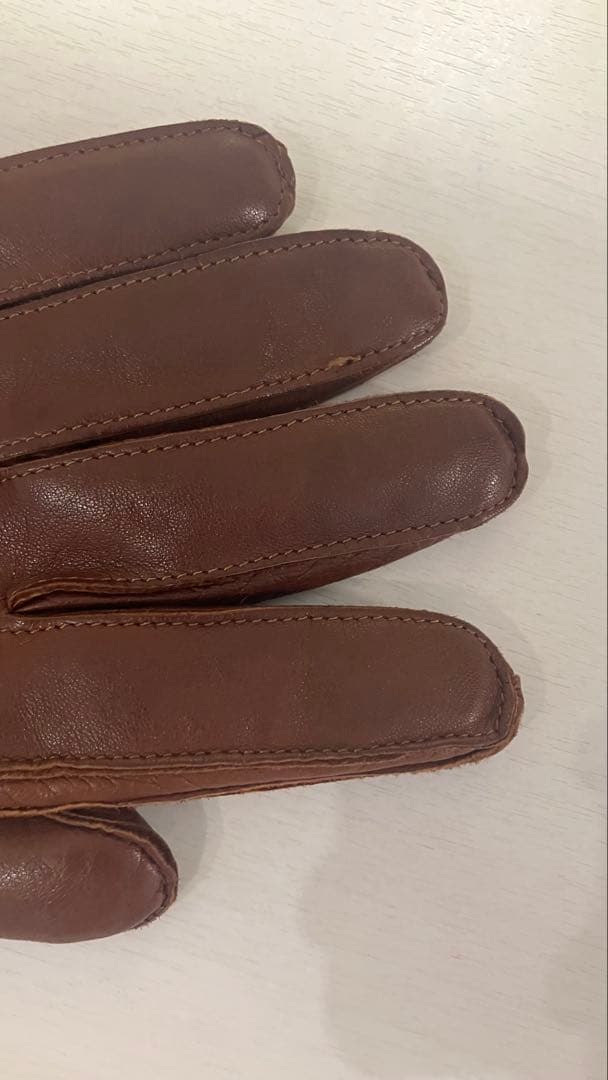 【高級ブランド】madova 本革レザー手袋　カシミア100% ブラウン 茶色