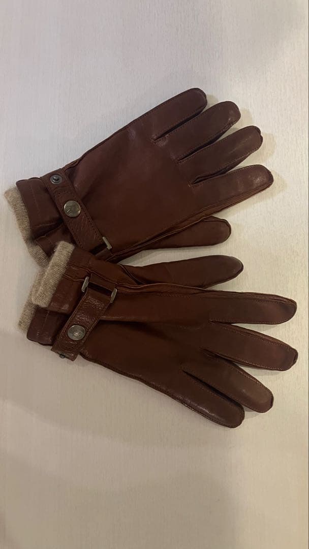 【高級ブランド】madova 本革レザー手袋　カシミア100% ブラウン 茶色
