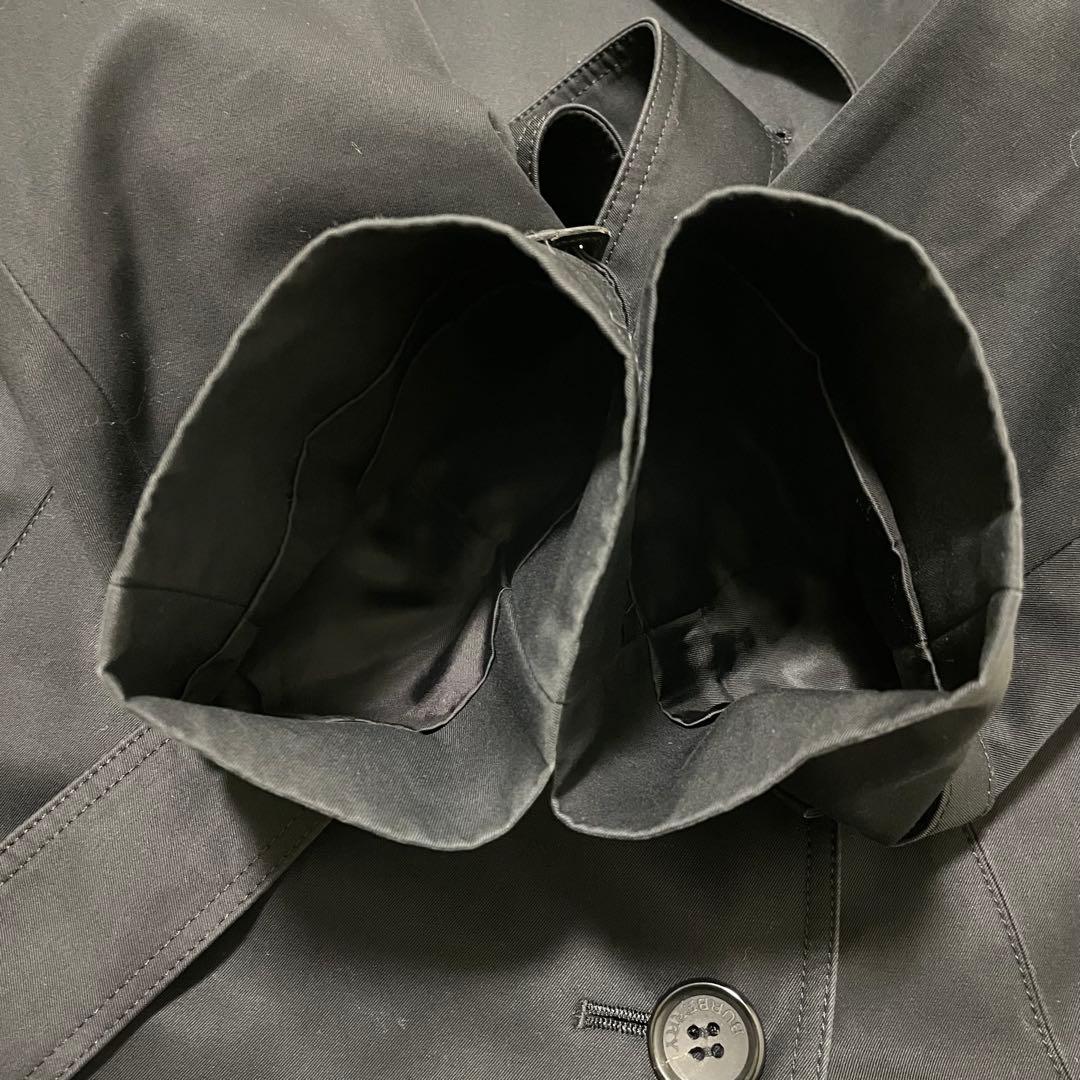 希少44サイズ/極美品　バーバリーロンドン　トレンチコート　黒　ウールライナー