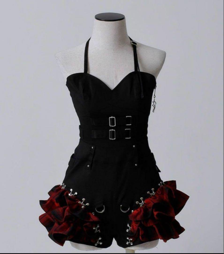 DustDevil チェックフリルオールインワンピース