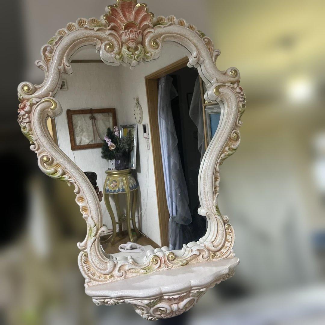 ロココ調　大型ミラー　鏡