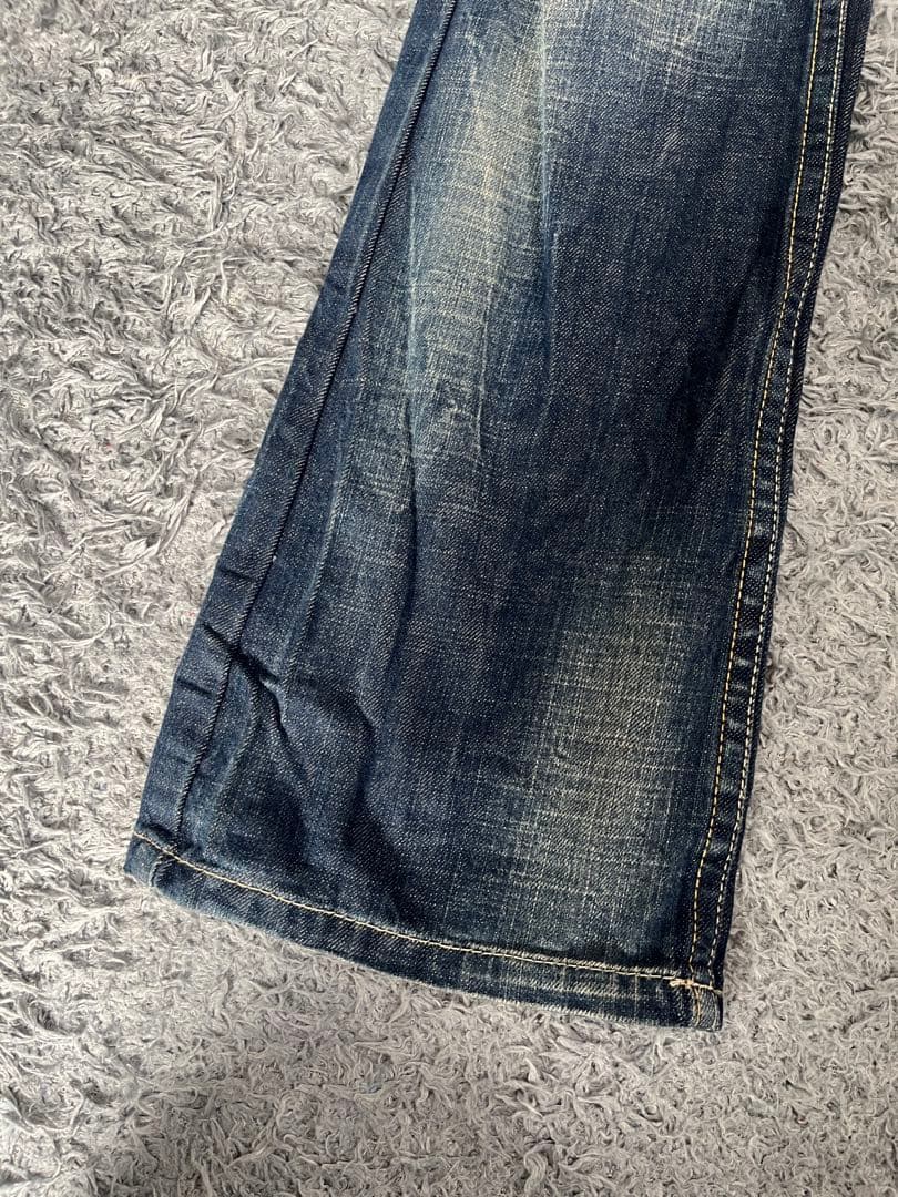 激レア　Y2K red pepper レインボー刺繍　ボヘミアン　フレアデニム