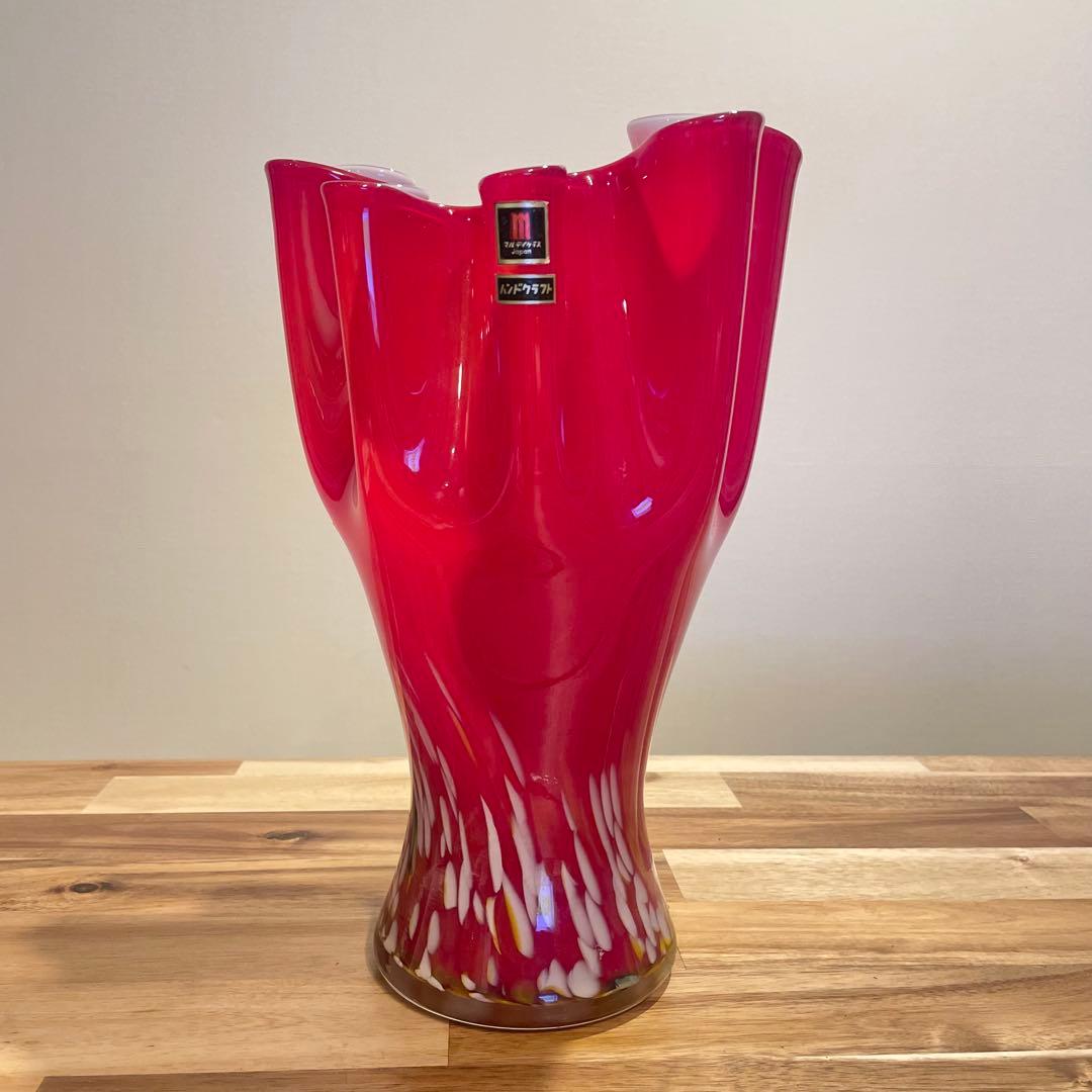 【美品】花瓶　マルティグラス　昭和レトロ　アンティーク