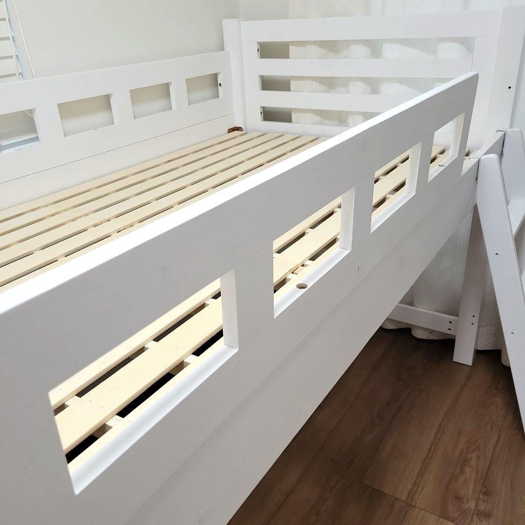 ☆美品☆送料込☆ロフトベッド　ハイベッド　　ロータイプ　棚付　木製　匿名配送